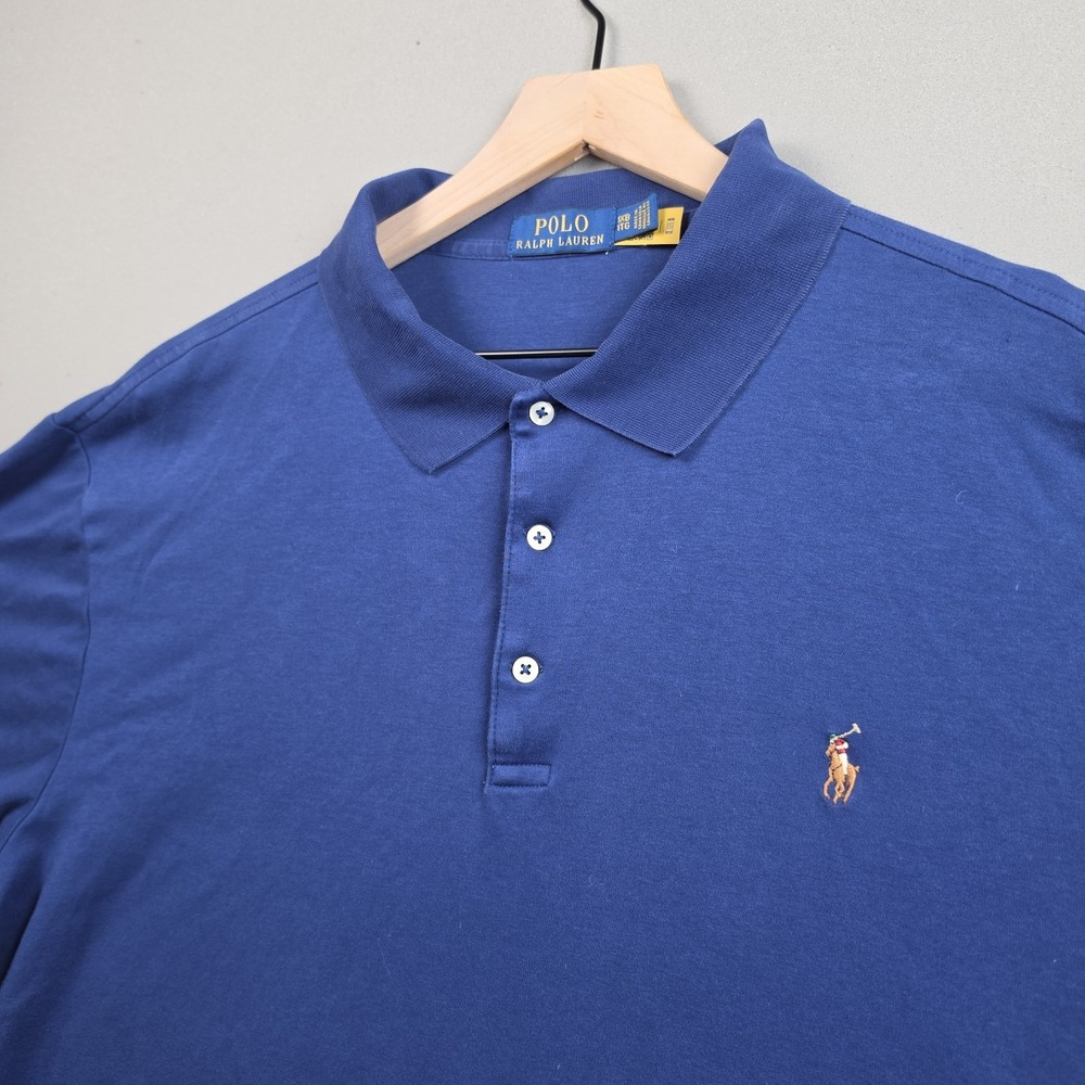 Polo Ralph Lauren Soft Cotton Polo Shirt Mens 1XB Big Tall Blue Pony Logo Cotton